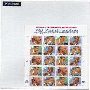 Scott #3099a (3096-99) Big Band Leaders Full Sheet of 20 Stamps - Sealed