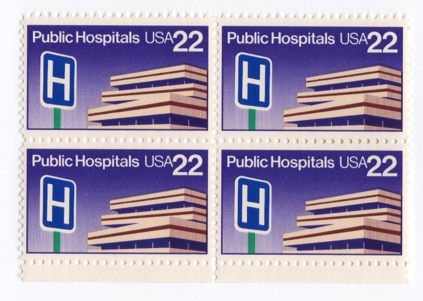 Scott #2210 Public Hospitals Block of 4 Stamps - MNH