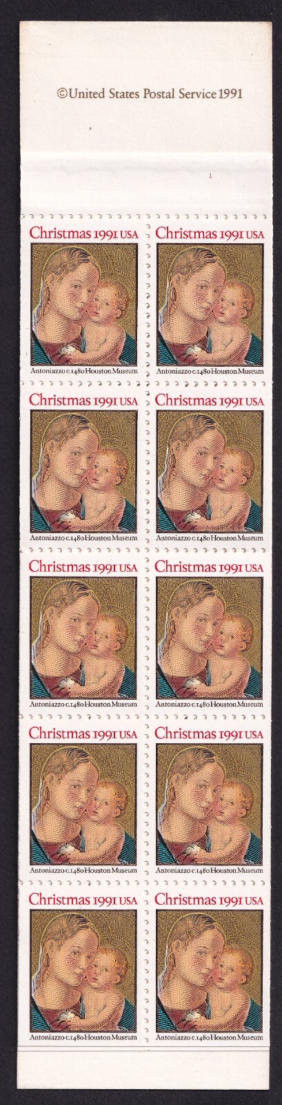 Scott #BK193 (2578a) Madonna (Mary, Christmas) Booklet of 20 Stamps - MNH