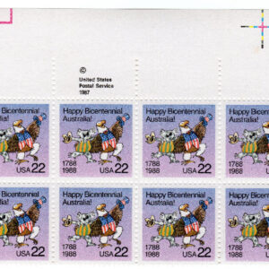 Scott #2370 Happy Bicentennial Australia Plate Block of 16 Stamps - MNH UR