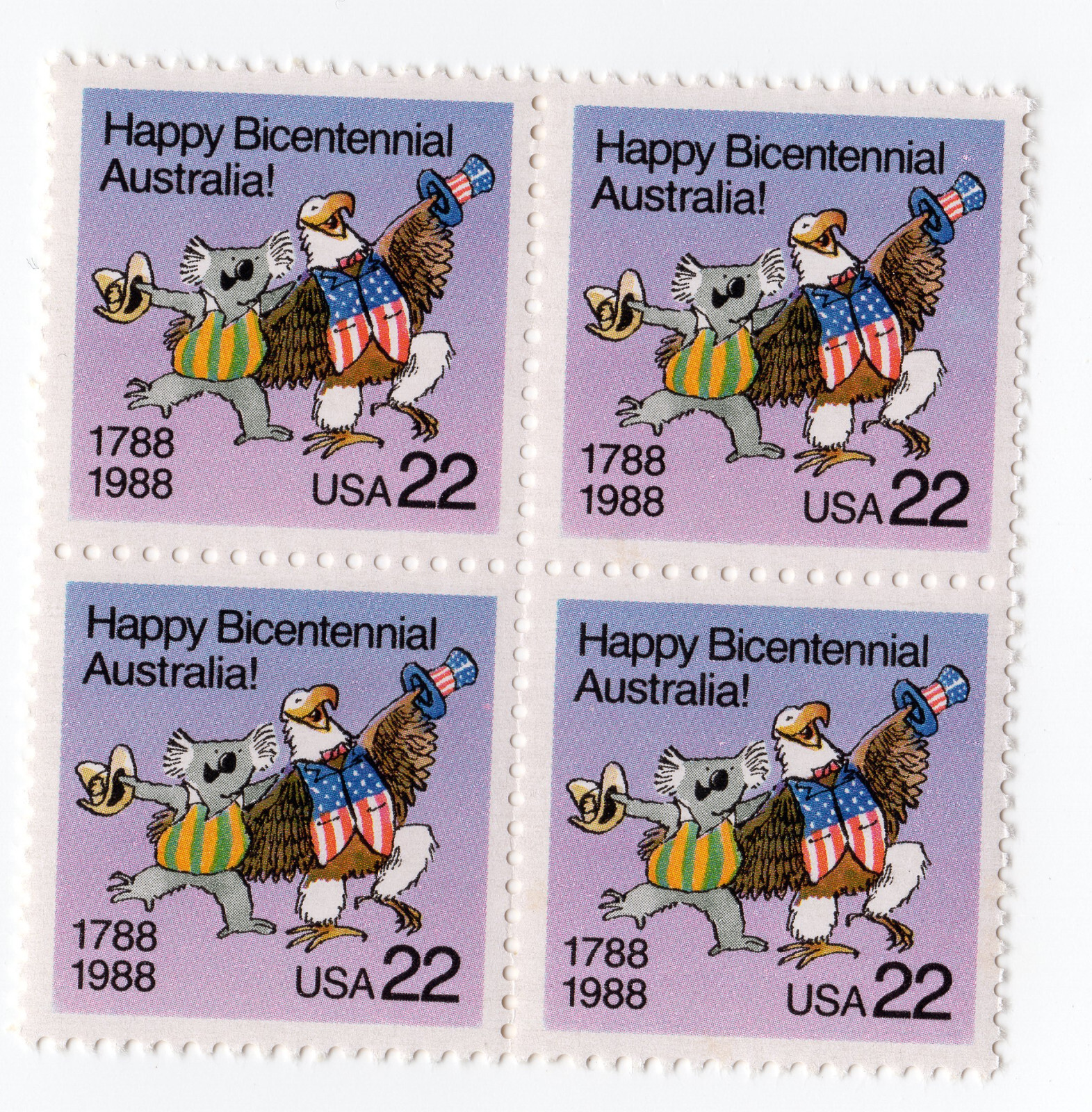 Scott #2370 Happy Bicentennial Australia Block of 4 Stamps - MNH