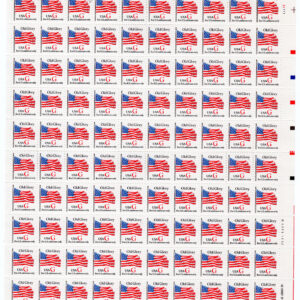 Scott #2882 Old Glory Flag w/Red G Sheet of 100 Stamps - MNH UR