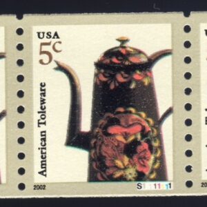 Scott #3612 Toleware Plate # 5 Stamp Coil (PNC5) - MNH