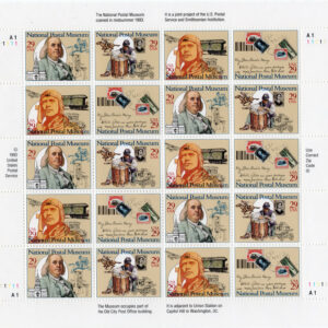 Scott #2782a (2779) National Postal Museum Sheet of 20 Stamps - MNH P#A1-111111