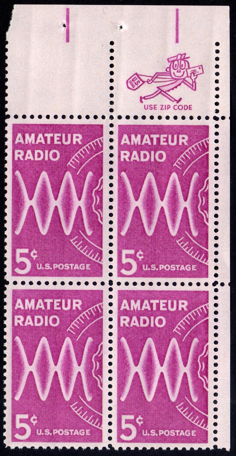 Scott #1260 Amateur Radio Zip Block of 4 Stamps - MNH