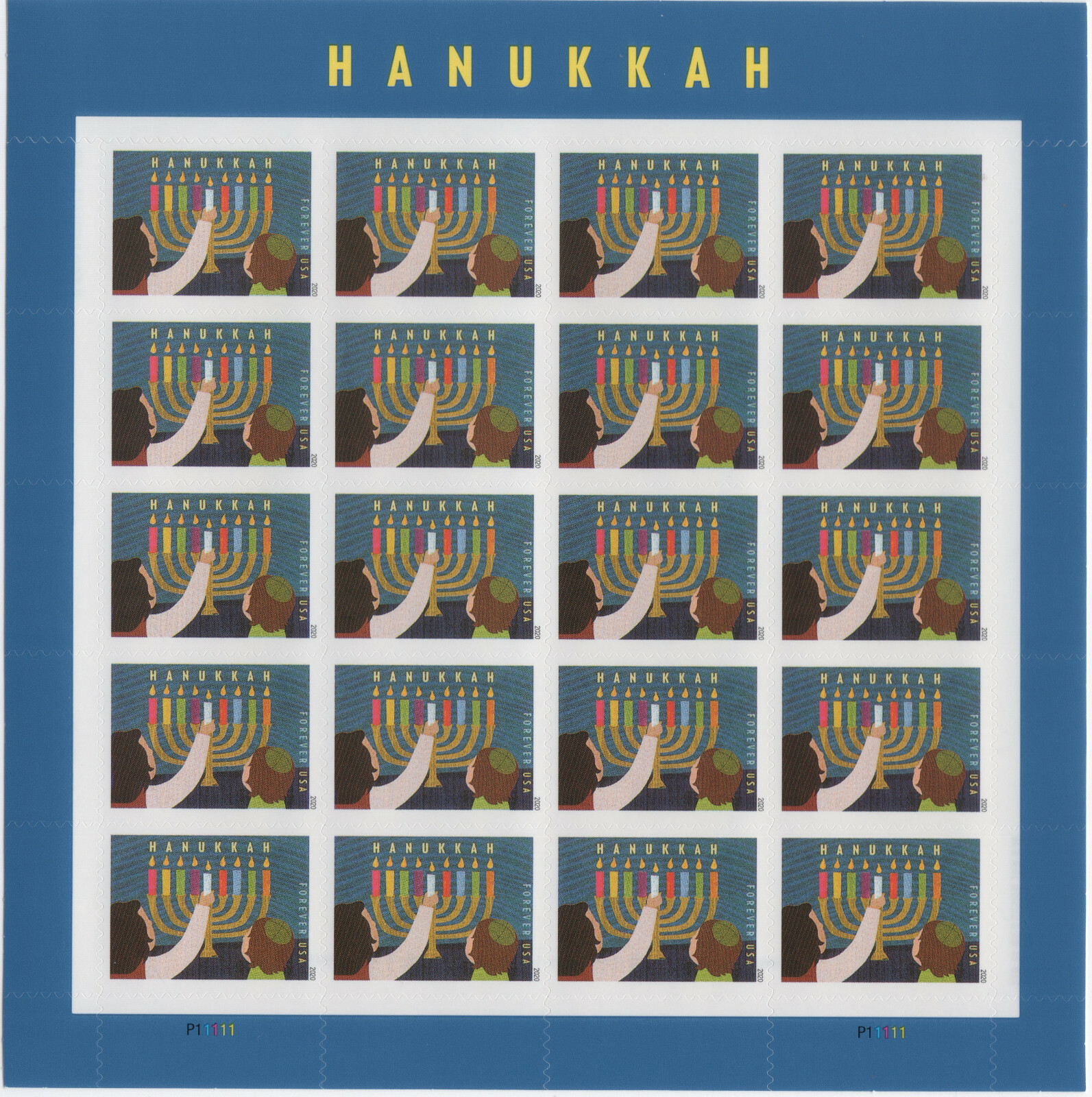 Scott #5530CF2 Hanukkah Sheet of 20 Forever Stamps - MNH