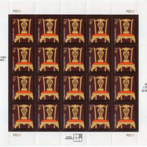 Scott #3755 CHIPPENDALE CHAIR (Early American Design) Sheet of 20 Stamps - MNH