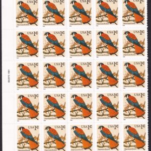 Scott #3031 American Kestrel 1999 Plate Block of 25 Stamps - MNH Left