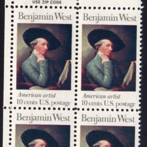 Scott #1553 Benjamin West Zip Block of 4 Stamps - MNH