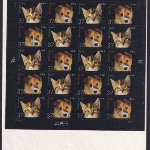 Scott #3671a (3670-71) Pet Neuter or Spay Sheet of 20 Stamps - Sealed White