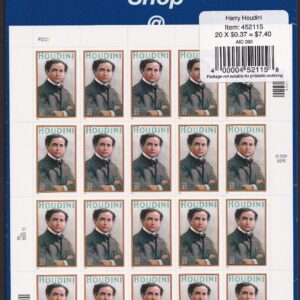 Scott #3651 Houdini Full Sheet of 20 Stamps - Sealed