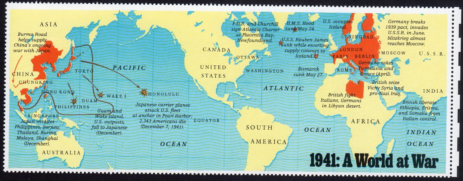 Scott #2559 1941: World at War Title Block - No Stamps