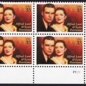 Scott #3287 Alfred Lunt & Lynn Fontanne Plate Block of 4 Stamps - MNH