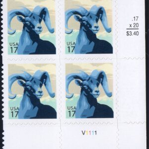 Scott #4138 Bighorn Sheep Plate Block of 4 Stamps - MNH