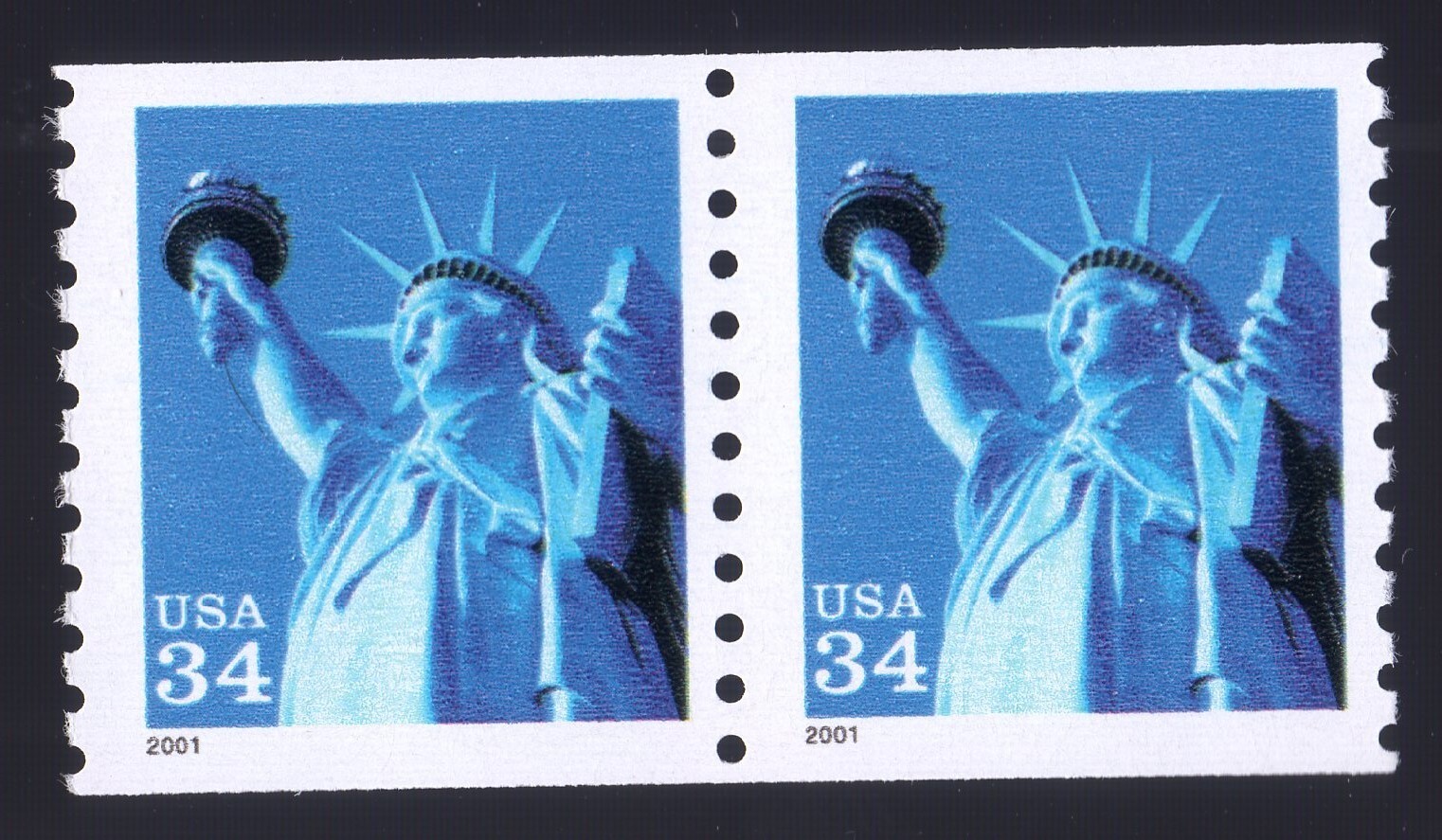 Scott #3476 Statue of Liberty Coil of 2 (Pair) Stamps - MNH