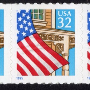 Scott #2920 Flag over Porch Horizontal Block of 3 Stamps - MNH