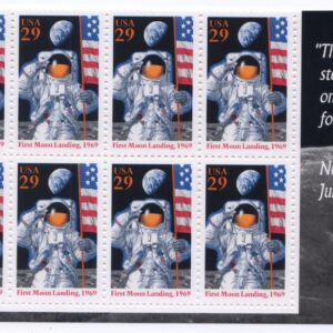 Scott #2841 29¢ FIRST MOON LANDING Bottom Block of 8 Stamps - MNH