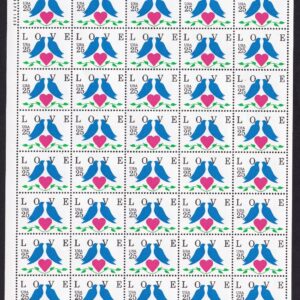 Scott #2440 Love Birds Sheet of 50 Stamps - MNH P#U1111