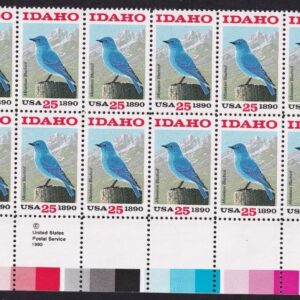 Scott #2439 Idaho Mountain Bluebird Plate Block of 20 Stamps - MNH PC#1