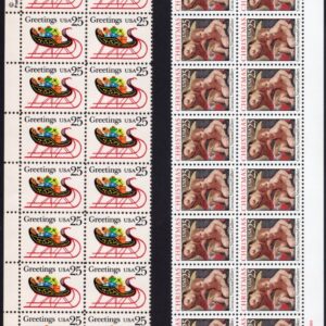 Scott #2427-2428 Madonna & Christmas Sleigh Plate Zip Block of 20 Stamps - MNH