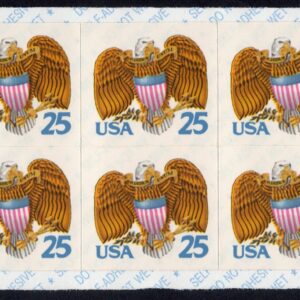 Scott #2431a Eagle & Shield Booklet Pane Plate Block of 6 Stamps - MNH Y C