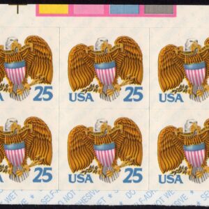 Scott #2431a Eagle & Shield Booklet Pane Plate Block of 6 Stamps - MNH Y R