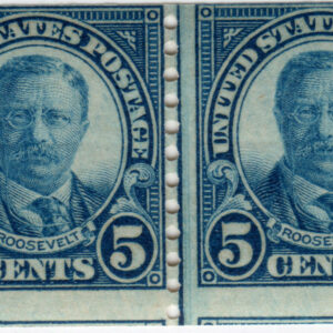 Scott #602 Teddy Roosevelt Coil Line Pair - MNH #4