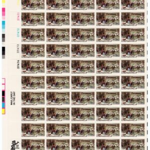 Scott #1702 Christmas Winter Pastime Sheet of 50 Stamps - MNH EFO Double Black