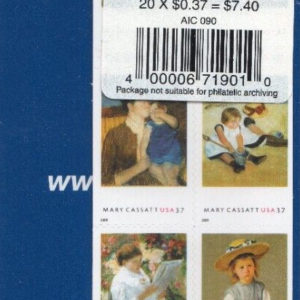 Scott #3807b Mary Cassatt Treasures - 37¢ Booklet of 20 Stamps - Sealed