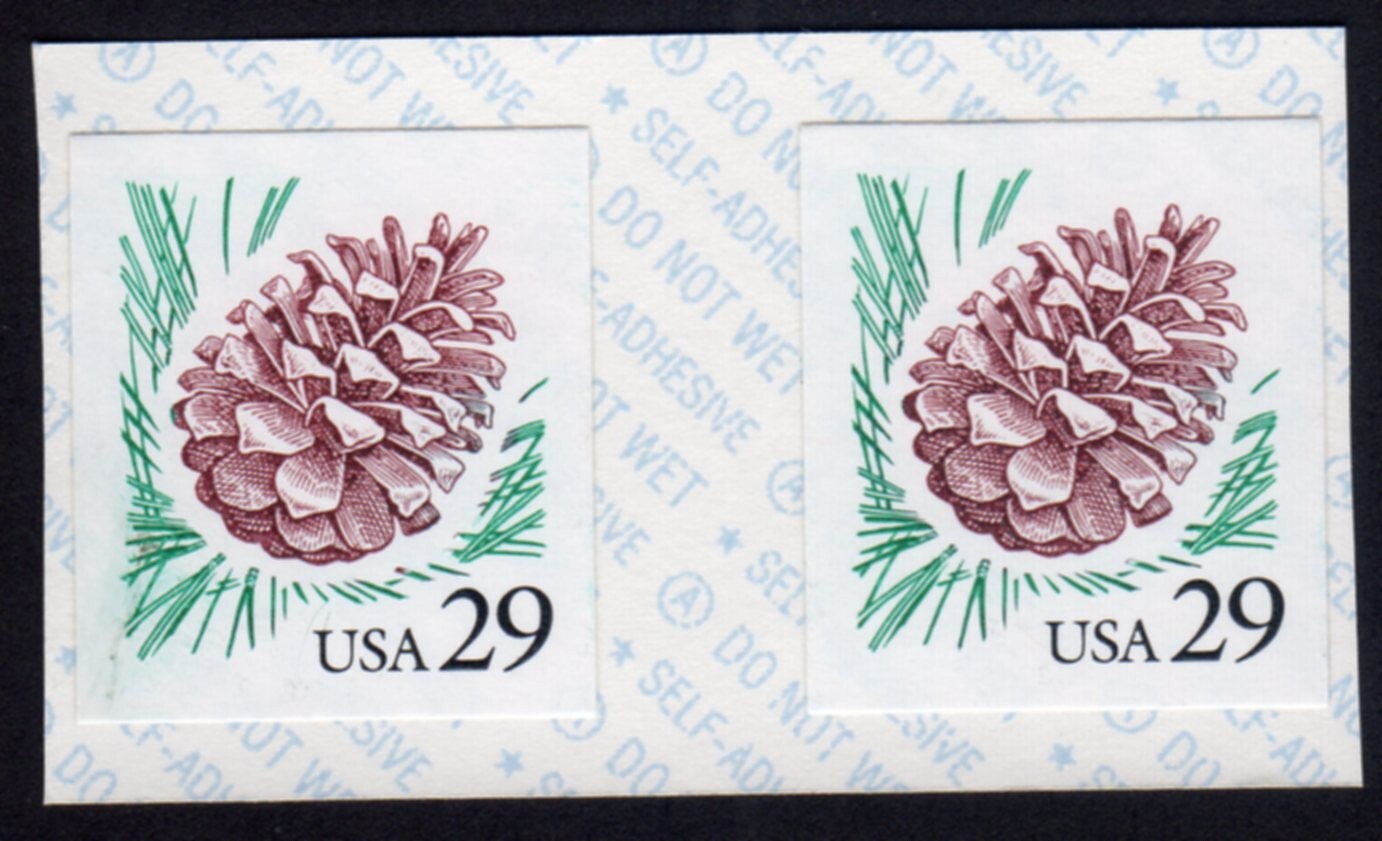 Scott #2491c Pine Cone Coil Pair of Stamps - MNH