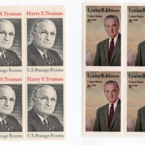 Scott #1499 & 1503 Harry Truman Lyndon Johnson Block of 4 Stamps - MNH