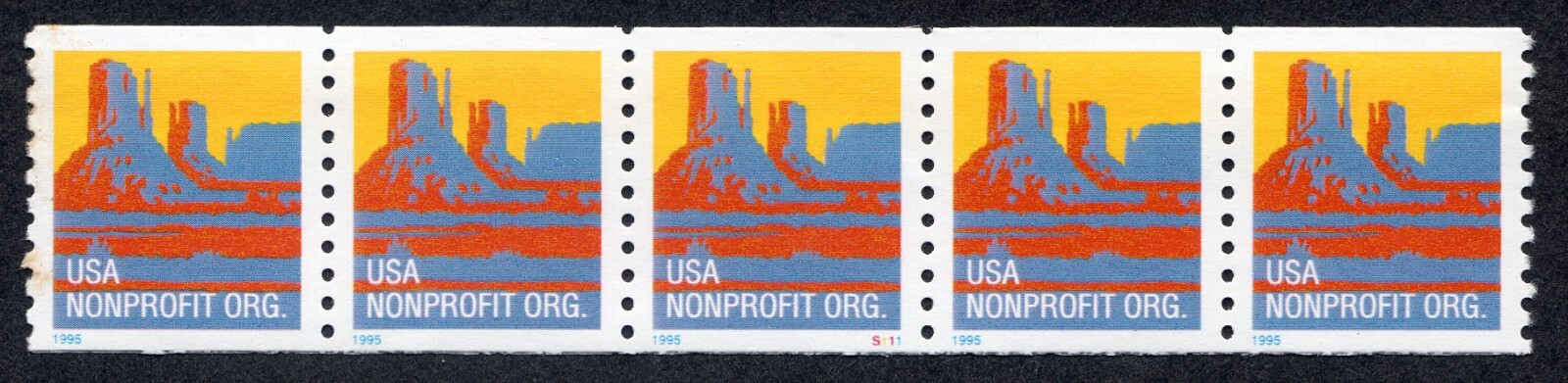 Scott #2902 Butte Plate Number Coil (PNC5) of 5 Stamps - MNH P#S111