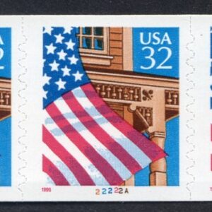 Scott #2915A Flag Over Porch Plate Number Coil (PNC5) of 5 Stamps - MNH P#22222A