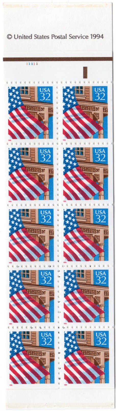 Scott #BK226 (2916a) Flag Over Porch Complete Booklet of 20 Stamps - MNH P#11111