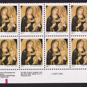 Scott #3003 Madonna (Mary, Giotto) Plate Block of 20 Stamps - MNH #1