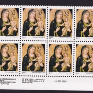 Scott #3003 Madonna (Mary, Giotto) Plate Block of 20 Stamps - MNH #2