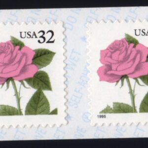 Scott #2492g Pink Rose Coil Pair of Stamps - MNH