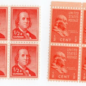 Scott #803 & 1030a Benjamin Franklin Block of 4 Stamps - MNH
