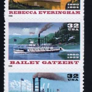 Scott #3091-3095a RiverBoats (Early Cruise Ships) Strip of 5 Stamps MNH Far West