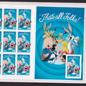 Scott #3534 Porky Pig Sheet of 10 Stamps - Sealed (White) #2