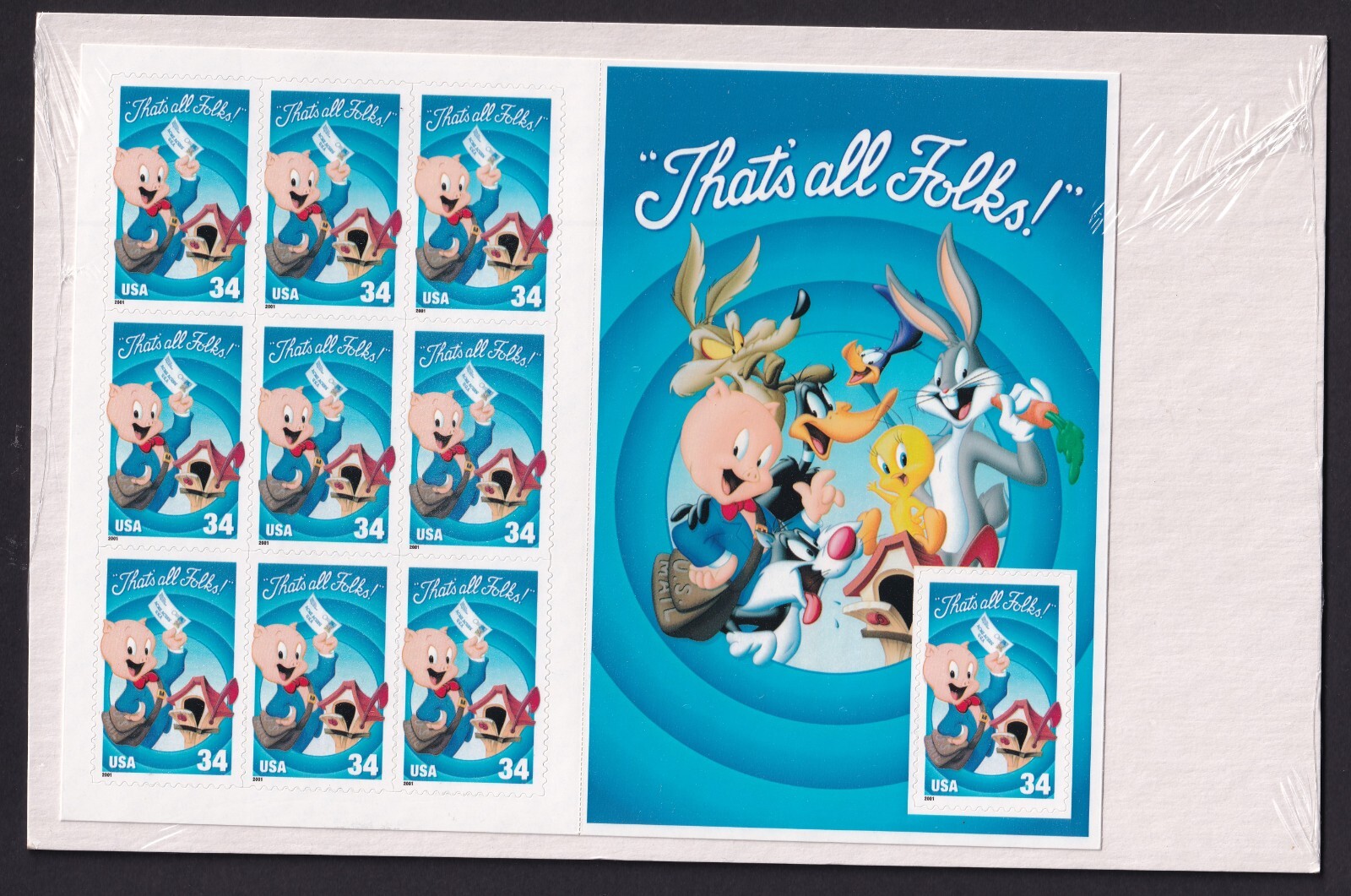 Scott #3534 Porky Pig Sheet of 10 Stamps - Sealed (White) #2