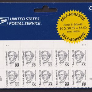 Scott #2941 Justin S. Morrill (Vermont) Plate Block of 10 Stamps - Sealed