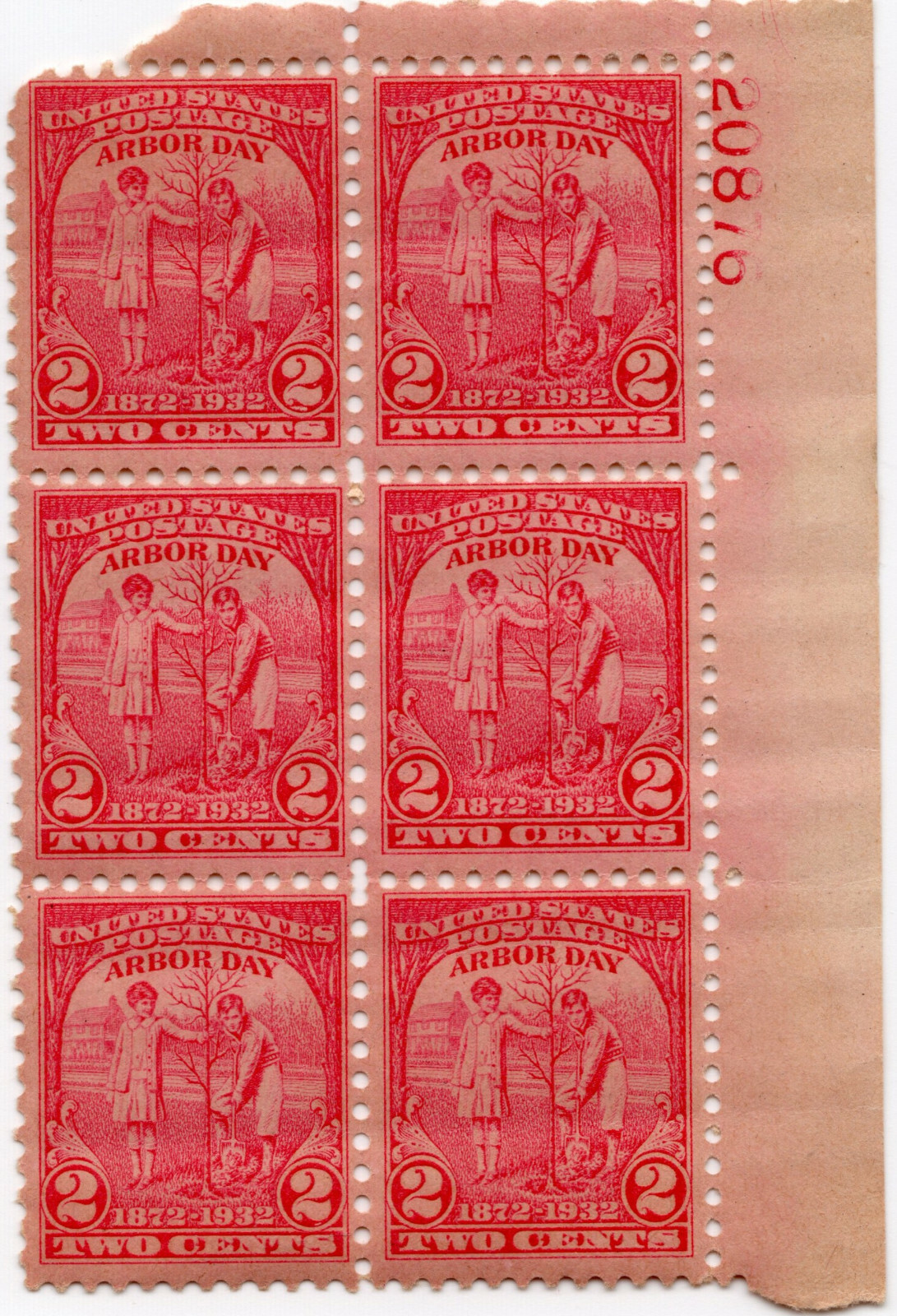 Scott #717 Arbor Day Plate Block of 6 Stamps - MNH P#20876