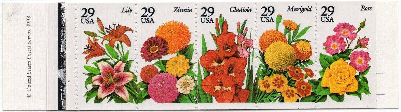 Scott #BK215 (2833a) - Garden Flowers Partial Booklet of 9 Stamps - MNH