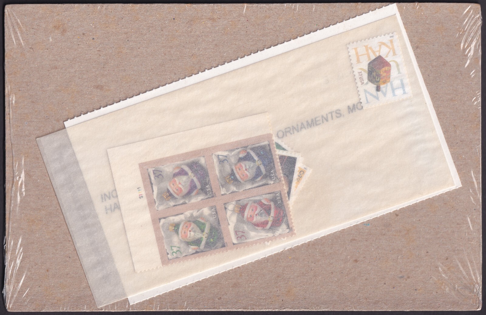 Scott #3877-3880-3881-3882-3886a Santa Ornaments Hanukkah Single Stamp Sealed W4
