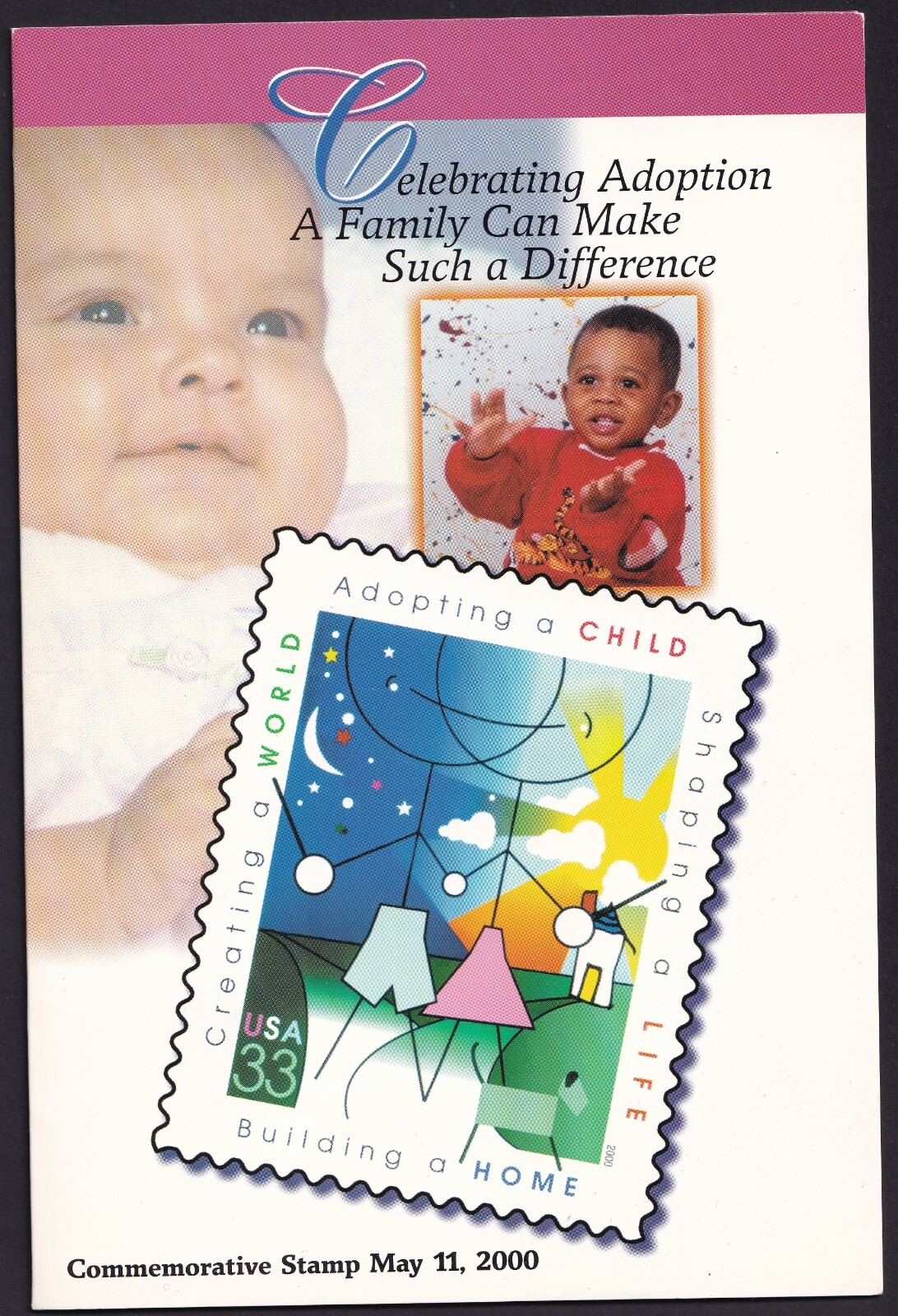 Scott #3398 33¢ The Cradle Adoption Ceremony Single Stamp Pamphlet Evanston, IL