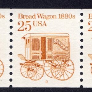 Scott #2136 Bread Wagon Transportation Plate # (PNC5) Coil of 5 Stamps - MNH P#2