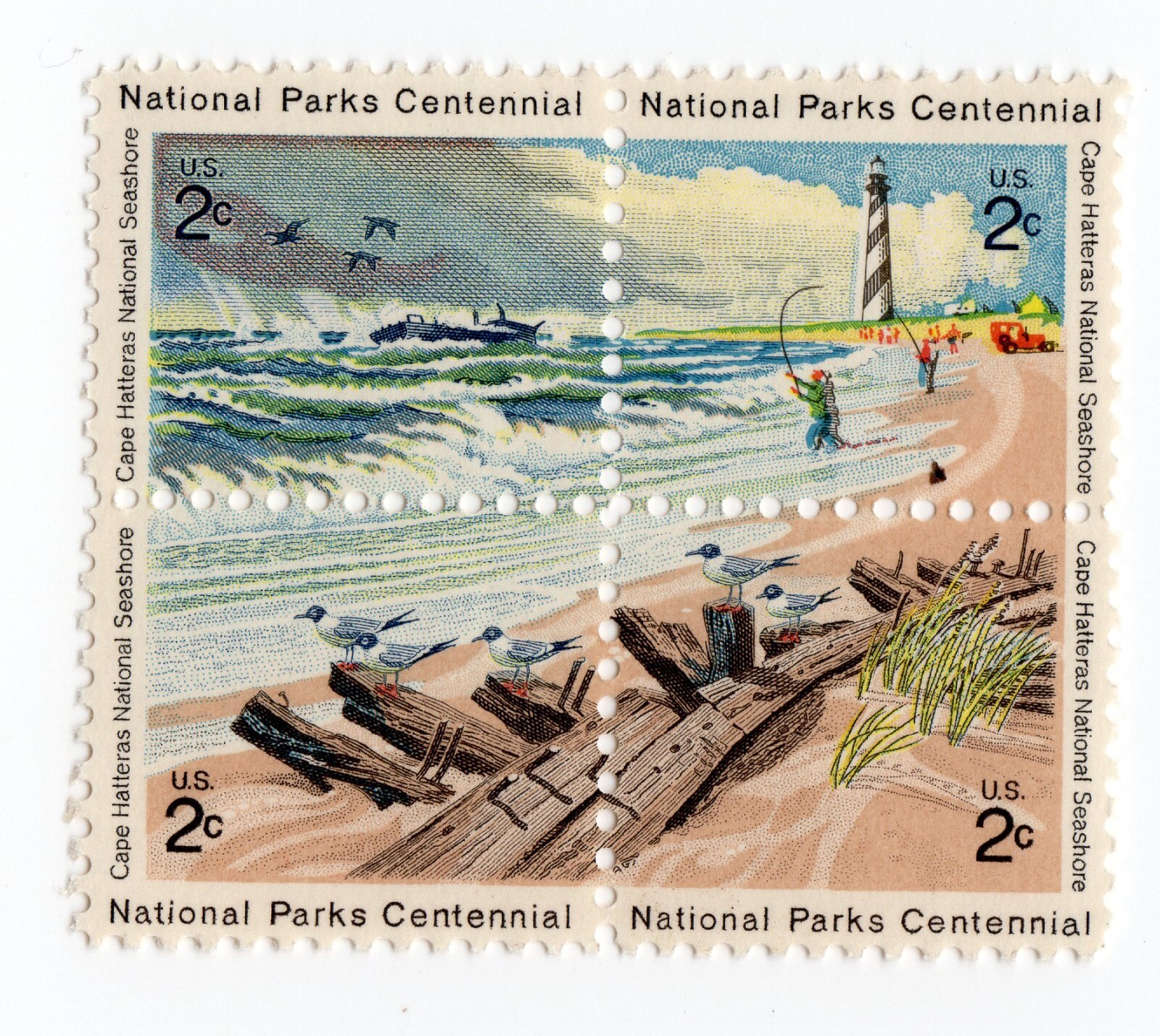 Scott #1451a (1448-51) Cape Hatteras (OBX) Block of 4 Stamps - MNH