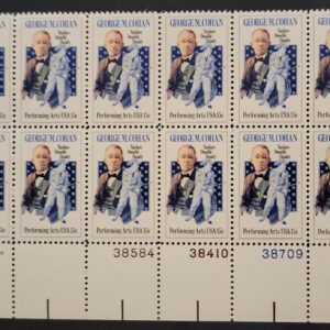 Scott #1756 George Cohan (Yankee Doodle Dandy) Plate Block of 20 Stamps - MNH
