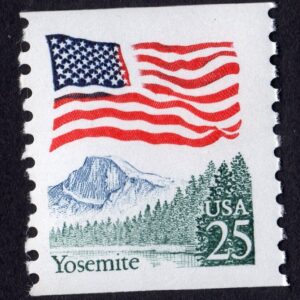 Scott #2280a Flag over Yosemite Single Coil Stamp - MNH EFO Color bleed